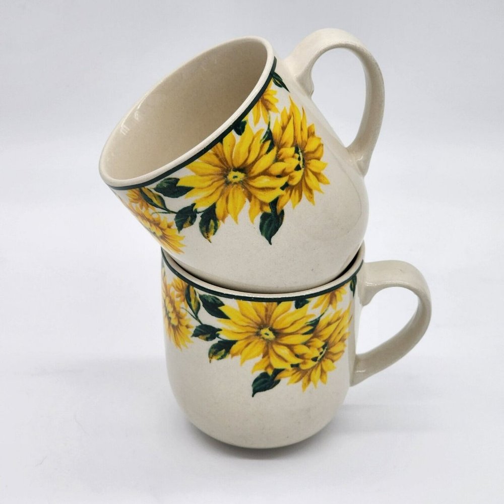Thomson Pottery Sunflower Mugs Set of 2